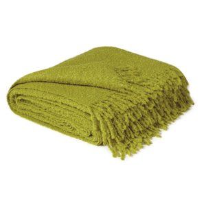 Fibre by Auskin Baby Alpaca Boucle Throw in Lime